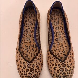 Rothy's Tan and Black Leopard Flats